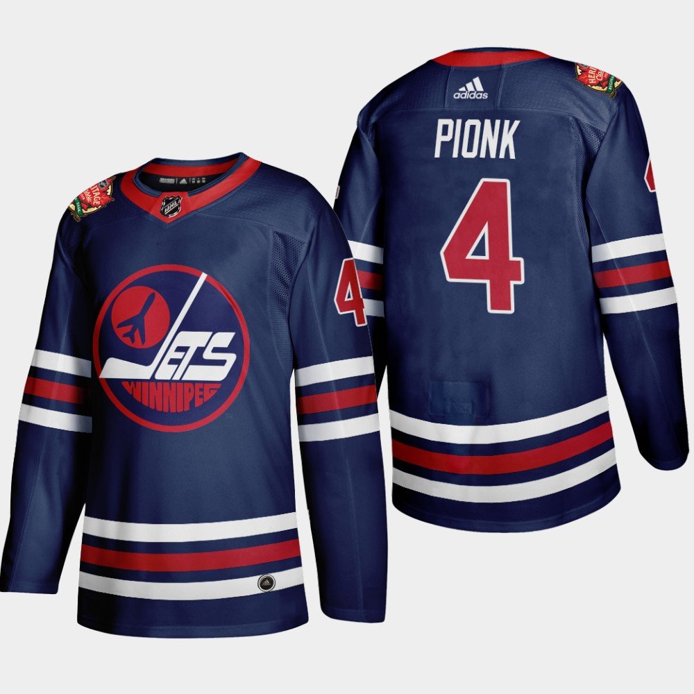 Winnipeg Jets #4 Neal Pionk Heritage Classic WHA Navy Jersey