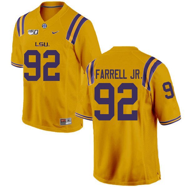 LSU Tigers Neil Farrell Jr. 150th Anniversary Gold Jersey