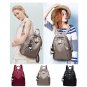 Women's Backpack Patent Leather 3 Zip Bag Fashion Designer Girls Shoulder Bag (Black)
