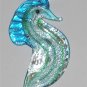 Murano Aqua Foil Artglass Seahorse Necklace