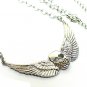 Crystal Skull with Wings Angel of Dealth Necklace