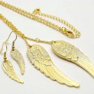 Gold Angel Wings Earring & Necklace Set