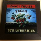 Fancy Fruits Fresh Strawberries  Tile in frame