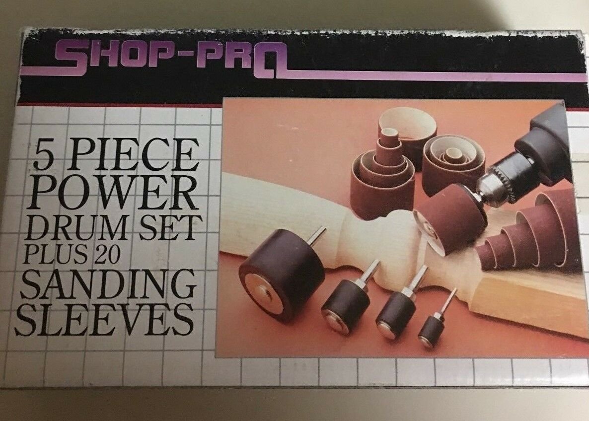 5 piece power drum set plus 20 sanding sleeves (  not complete )