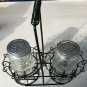 Wire stand with salt & pepper shakers