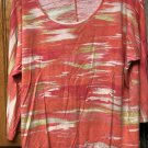Chico"s Longsleeve (Chico's Size 2) (12/14 L) Orange & Of White Ladies Top