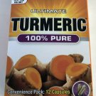 TURMERIC 100% Pure 12 Capsules Antioxidant Exp 09/22