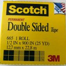Scotch Permanent Double-Sided Tape, 1/2" x 900" 25 Yard Roll # 665