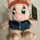 Harley Davidson Bean Bag Plush Stuffed Animal Hog Orange Bandana 6" 1997