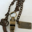 Alcatraz Prison Key Whistle Chain Jailer Issue Combo Set Antique Style vg