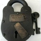 Alcatraz San Francisco Death Row 3" x 5" Cast Iron Lock & Keys, Antique Finish