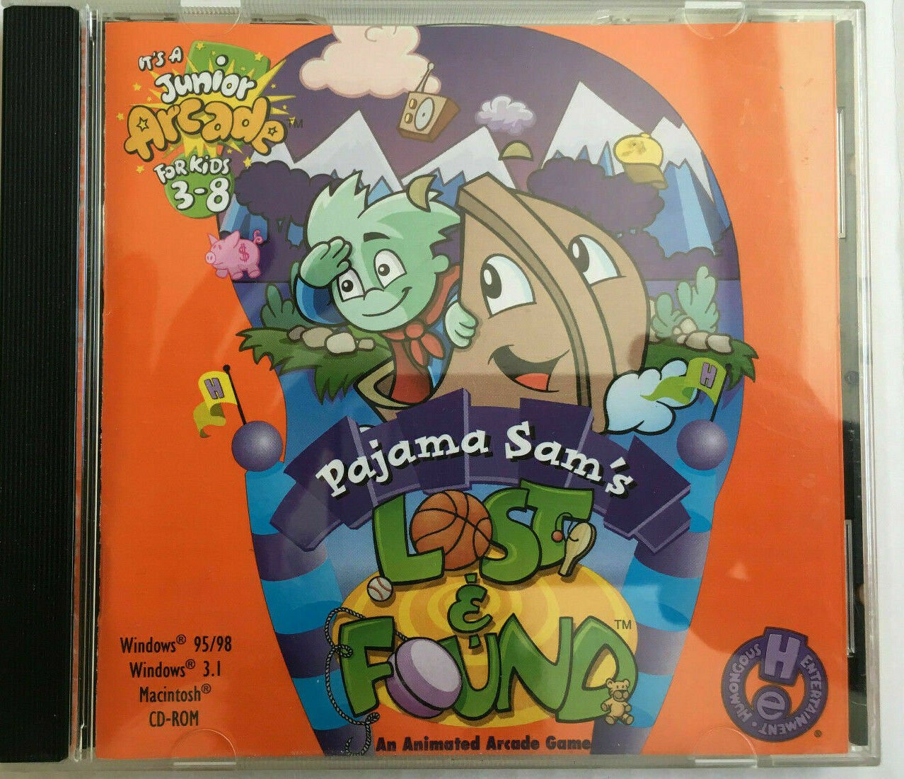Pajama Sam's Lost & Found Windows 95 98 CD-ROM Animated Arcade Game