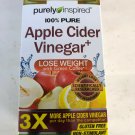 Purely Inspire Apple Cider Vinegar, 100 Easy-to-Swallow Veggie Tablets Exp 2/24