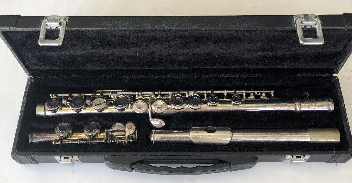 MARCATO SOPHIA SERIES Flute Silver plating with Hard Case Brass instrument 1989