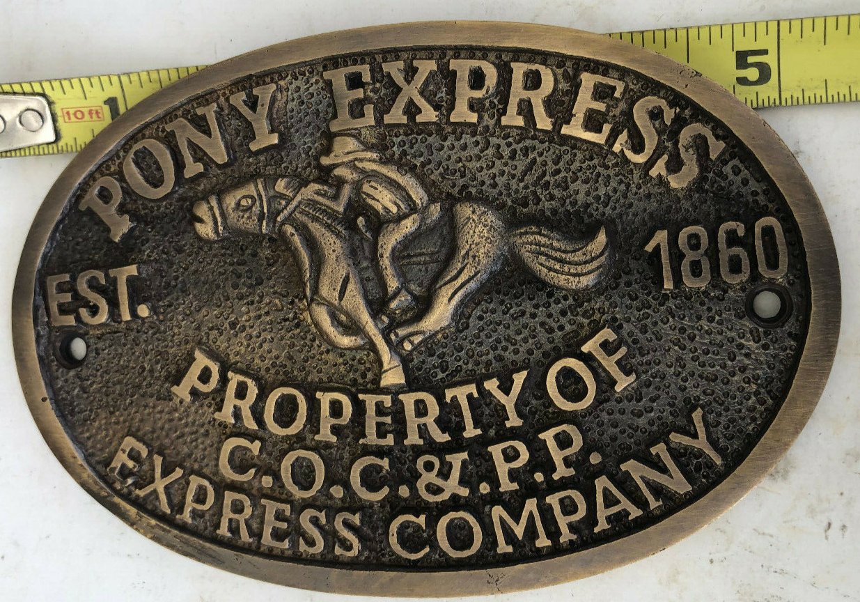 Pony Express Oval Plaque Sign