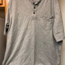Duluth Trading Henley Shirt Mens XL Gray Long Tail Short Sleeve Cotton Outdoor