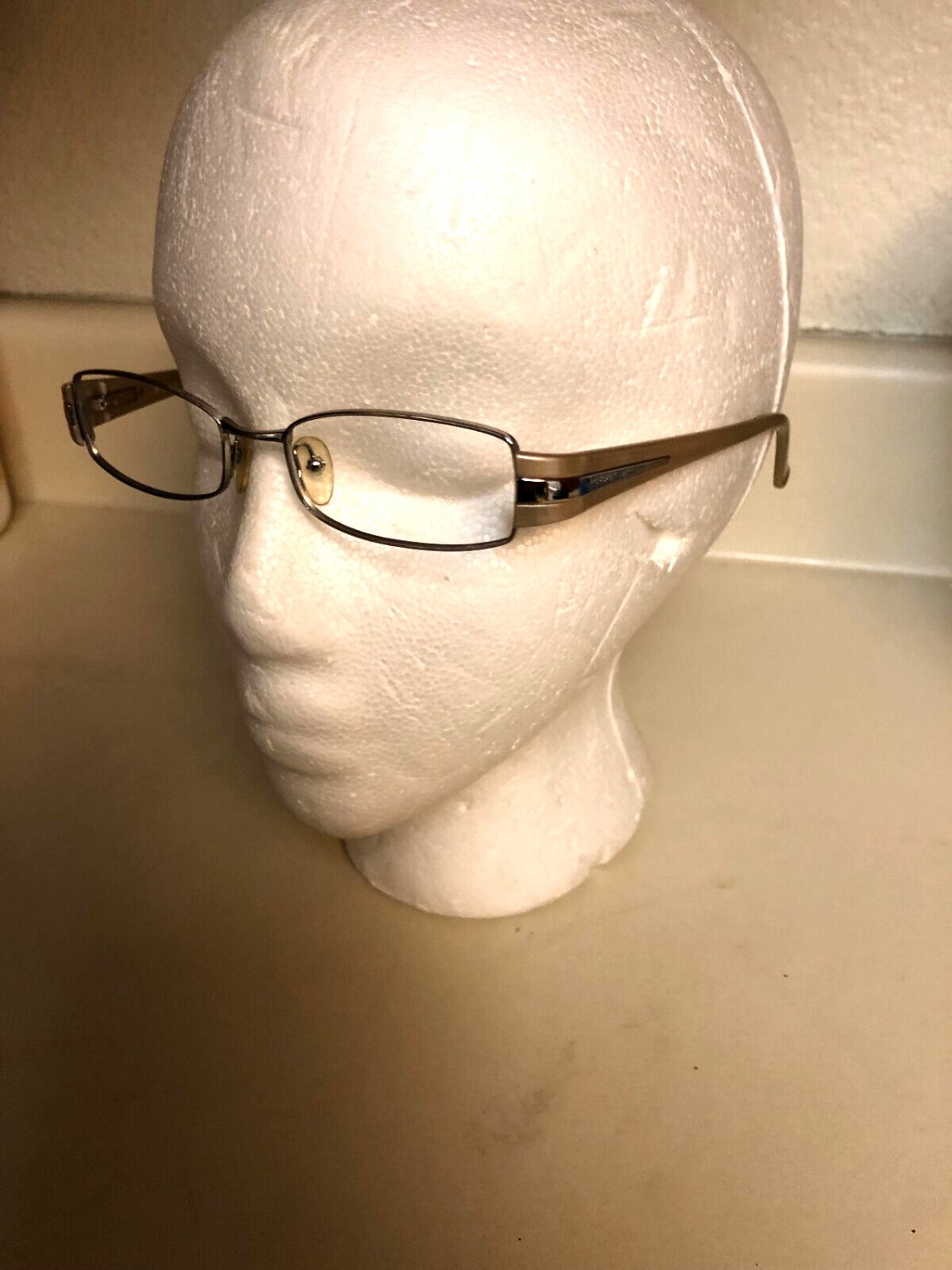 Prada Frame Only  Silver Metal Rectangular Half Rim Frame Glass Italy W Case