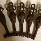 Vintage Antique Style Small Cast Iron Victorian Skull Keys Skeleton Key Lot x 5