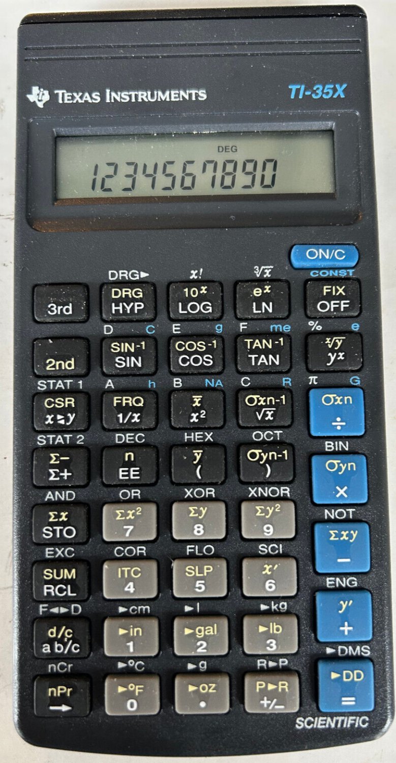Texas Instruments TI-35X Scientific Calculator With Cover & manual