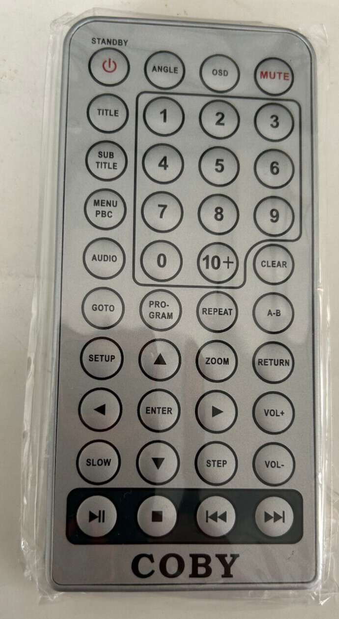 Coby JX-2001D Portable DVD Original Replacement Remote for TF-DVD450