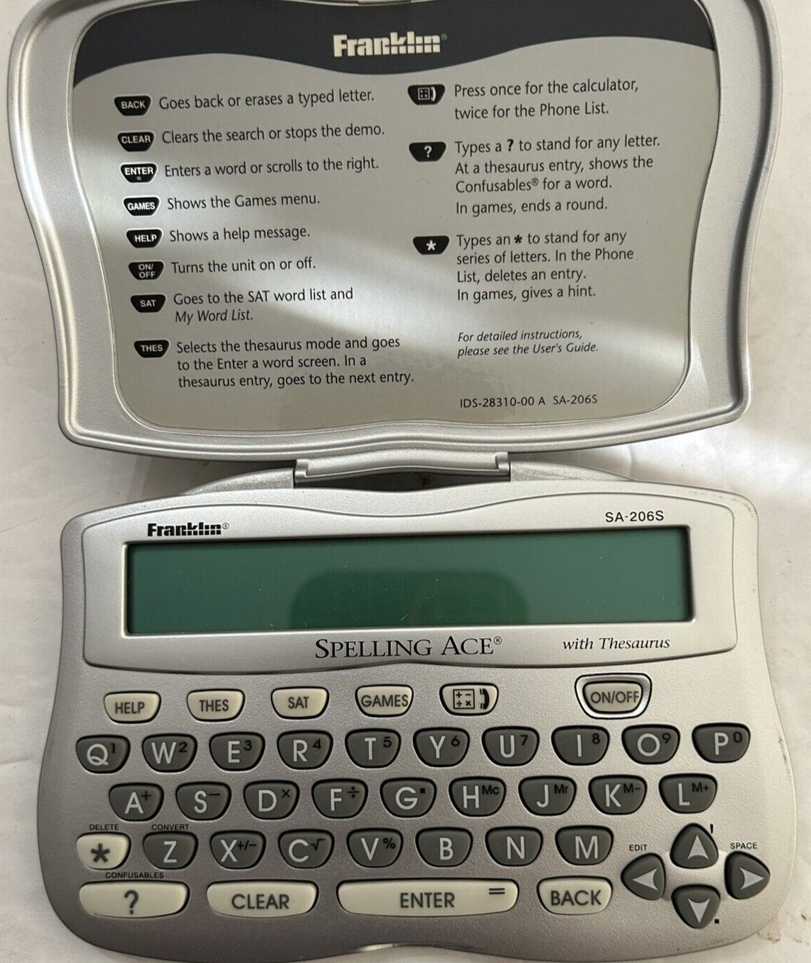 Franklin Spelling Ace & Thesaurus SA 206S Electric Silver