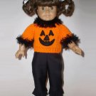 HAPPY HALLOWEEN Sweater and Ruffle Pant Set For 18 Inch Dolls Fits American Girl