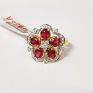 Beautiful handmade Ruby diamond ring from India in 14K solid gold