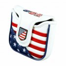 Golf Putter Cover USA Flag PU Magnetic Closure Square Large Mallet Putter