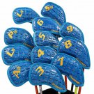 [4 Colors] Crocodile Pattern PU Golf Irons Headcovers Iron Complete Set Head