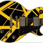 Hard Rock Metal Guitar God Black Yellow Stripes Version 10 Guitar Skin