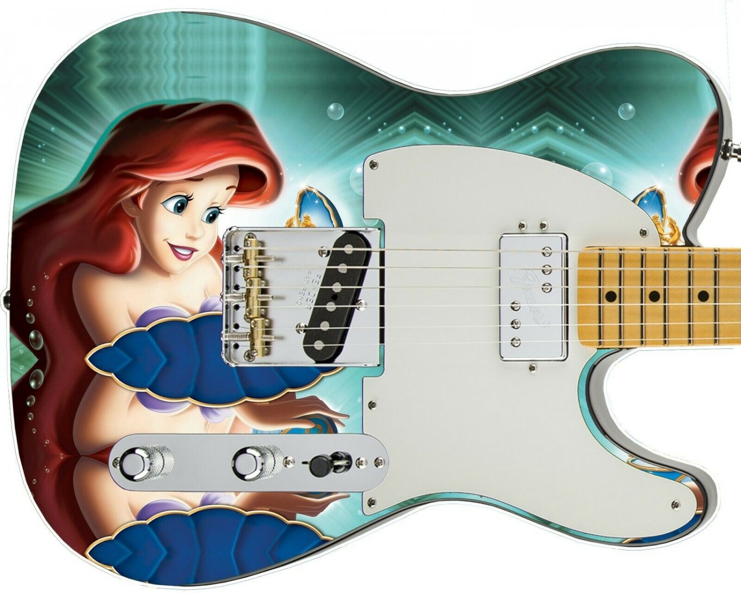 Guitar Skin Little Mermaid Musical Fantasy Ariel vinyl sticker decal GS 084