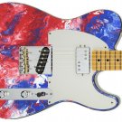 Guitar Red, White & Blue Oil Paint Swirl Theme Body Wrap Vinyl Sticker Decal