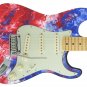Guitar Red, White & Blue Oil Paint Swirl Theme Body Wrap Vinyl Sticker Decal
