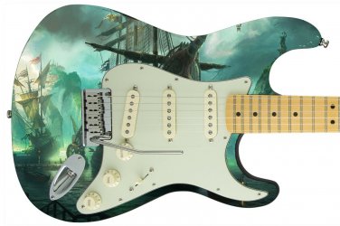 The Ghost Ship of Jack Black Guitar Skin