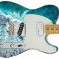 Guitar Skin Waves Roaring Ocean Deep Surf Swell Theme Wrap Vinyl Sticker Decal B