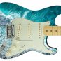 Guitar Skin Waves Roaring Ocean Deep Surf Swell Theme Wrap Vinyl Sticker Decal B