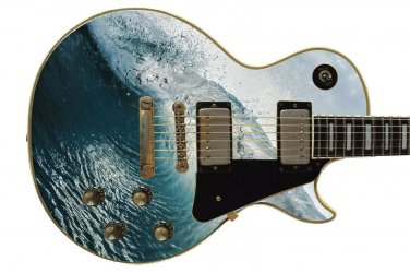 Guitar Skin Waves Roaring Ocean Deep Surf Swell Theme Wrap Vinyl Sticker Decal A