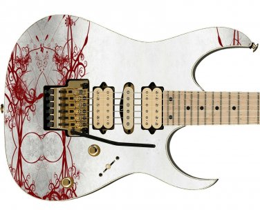 Guitar Skin Red Retro Lines Pattern Vintage Cool vinyl sticker decal GS 052