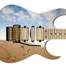 Guitar Skin Day at @ the beach sand ocean sun clouds vinyl sticker decal GS 027