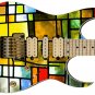 Guitar Skin Stained Glass Vintage Cool Body Instrument Wrap Vinyl Sticker Decal