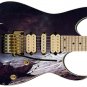 Double Moon Dark Violet Black Saturn Guitar Skin