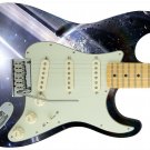 Saturn Fun Grey Light Blue White Rings Guitar Skin