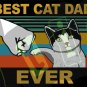 Set of 2X BEST CAT DAD EVER Super Cool Vinyl Sticker Decals