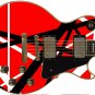 Guitar Skin Axe Wrap Hard Rock Metal Guitar God Red Black White Stripes V1