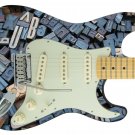 Guitar Skin Cool Metallic Alphabet Letters Theme Body Wrap Vinyl Sticker Decal