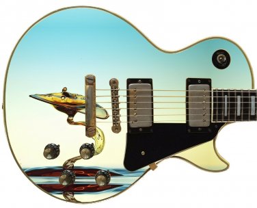 Guitar Skin Alien Blue Water Salt Kiss Lily Pad drop vinyl sticker decal GS 006