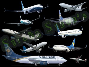 10 Commercial Passenger Airplane Vinyl Sticker Decals
