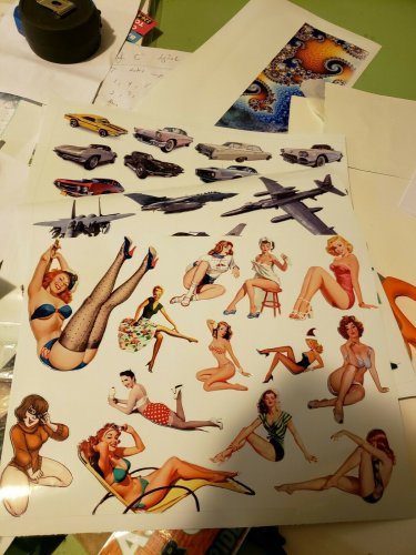 45 individual Spy Plane Muscle Car Hot Pin Up Beauty's Vinyl Sticker Fun Decals