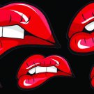 5 pack of Hot Lips Sexy Sweet Bold Fun Vinyl Stickers