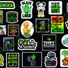 Stoner Weed Blunts Bong High THC Smoke Green 420 Vinyl Sticker Decals E